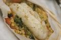 Halibut En Papillote with Faro Salad, Vegetable Medley 