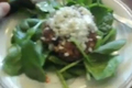 Beef Hamburger Pattie with Spinach and Bleu Cheese