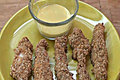 Baked Honey Sesame Chicken Fingers (Tenders) 