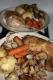 Roast Chicken With Mashed Potato And Sausage Stuffing