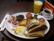 How To Make Sausages, Fried Eggs And Browned Potatoes