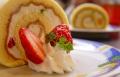 Strawberries N Cream Sponge Cake Roll