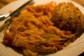 Tagliatelle With Bacon And Tomato Sauce
