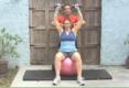 Intermediate Exercises - Shoulders - Fitball Dumbbell Press 