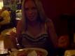Kimberly Edwards  Eating Flambeed Lobster In Diablo Sauce At La Parilla In Cancun