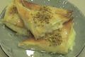 Lebanese Sweet Phyllo Triangles Stuffed with Custard 
