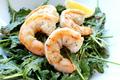 How To Make Pan Seared Lemon Garlic Shrimp With Caramelized Onion Balsamic Vinaigrette Dressed Baby Kale Salad