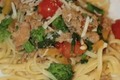 Linguine with Turkey Sausage, Broccoli Rabe and Tomatoes