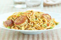 Wegmans Lo Mein Salad with Peanut Sauce and Pan-Seared Scallops