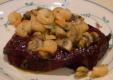 Smoked Steak with Sauteed Mushrooms and Shrimp