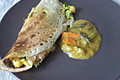 Oats Masala Dosa-stuffed Chickpea Crepe