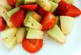 Melon Chunks with Lemon Lime Sauce