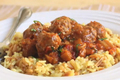 Mini Lamb Meatballs in a Spicy Eggplant Tomato Sauce