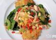 O'Brien Shred Cakes with Roasted Chicken Salad