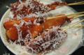 Old Fashioned Candy Apples with Coconut topping