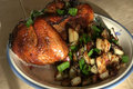 SmokingPit.com - Orange Chicken with Garlic Red Potatoes Cooked on a Scottsdale Santa Maria BBQ