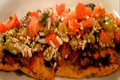 Pan Seared Salmon Filets with Tomato, Olive and Salsa Cruda