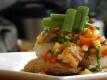 How To Make Pan Seared Scallops And Peach Salsa With Roasted Fingerling Potatoes Going Underneath