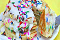 Birthday Cake Batter Pancakes with Buttercream Glaze 