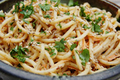 Peanut Noodles With Red Bell Pepper And Shredded Chicken