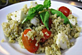 Gluten Free Pesto Quinoa with Tomatoes and Mozzarella 