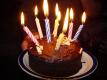 Homemade Chocolate Cake With Birthday Candles