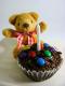 Brownie Cupcake With Teddy Bear And Candle