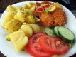 Chicken Fillet In Strouhnace With Sesame, Potatoes