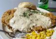 Chicken Fried Steak With Gravy And Corn