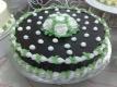 Chocolate Cake In Green & White