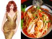 Christina Hendricks With Spaghetti