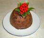 Christmas Pudding Decorated With Skimmia
