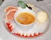 Creme Brulee With Fruits And Cheese