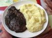 Fried Beef With Mashed Potatoes