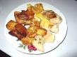 Fried Chicken And Potatoes With Cheese