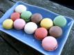 Macarons On A Blue Rectangular Plate