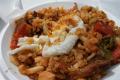 Plate Of Crumbs With Egg