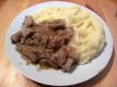 Pork Fried With Onions And Mashed Potatoes