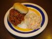 Pulled Pork In Bbq Sauce Sandwich With Slaw