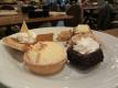 Pumpkin Pie And Brownie Square With Whipped Topping