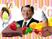 Ronald Reagan With Chocolates, Ice Creams And Candies