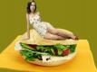 Scarlett Johansson With Cheeseburger