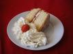 Sponge Cake With Cream And A Strawberry