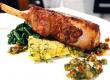 Spoonbread With Pork Chop And Greens