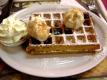 Waffle With Ice Cream And Whipped Cream