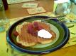 Waffle With Icecream And Raspberries