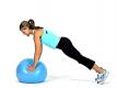 Plank with Hands on Exercise Ball 