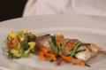 Poached Pickerel with Fresh Herb and Mango Salsa