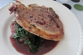 Pork Chops with Red Wine Sauce and Winter Greens