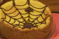 Pumpkin Cheesecake with Spider Web - Halloween 